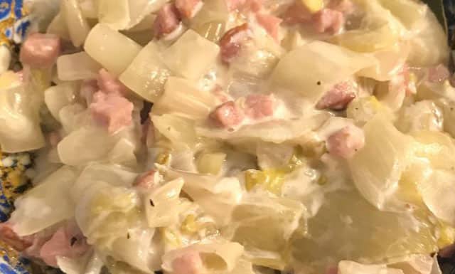 fondue d'endives aux lardons WW