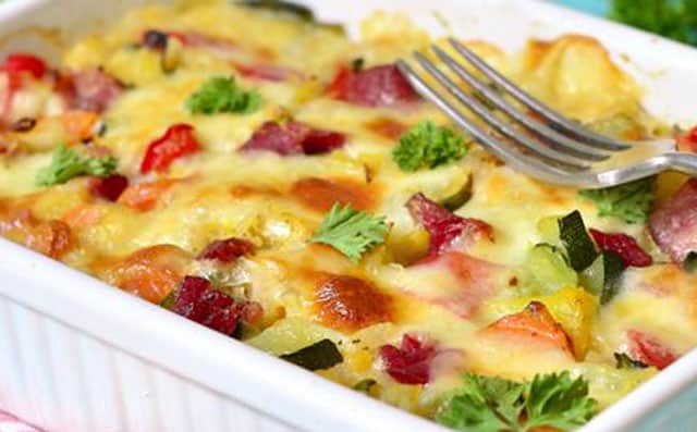 gratin léger de légumes au chèvre frais WW