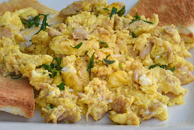 oeufs brouillés au Thon WW