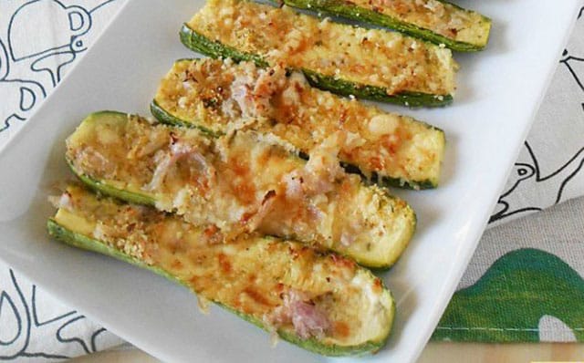 Courgettes Farcies aux Oignons et Parmesan WW
