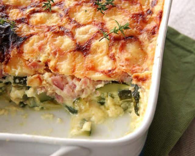gratin léger de courgettes au jambon WW