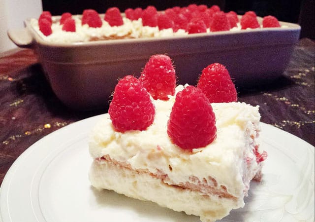 tiramisu au chocolat blanc et framboises au Thermomix