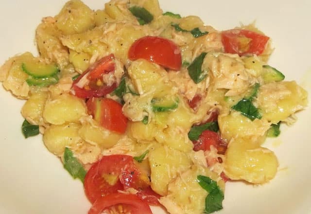 gnocchis au saumon et aux courgettes WW