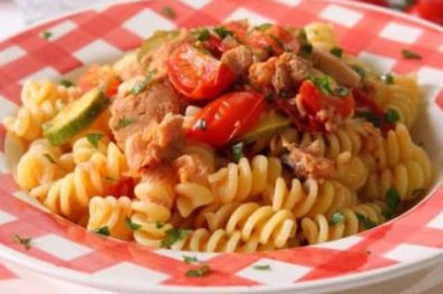 Pâtes au Thon / Courgettes et Tomates Cerises WW