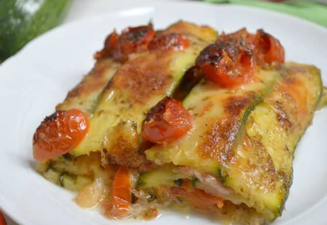 Lasagnes de Courgettes au Jambon et Tomates Cerises WW