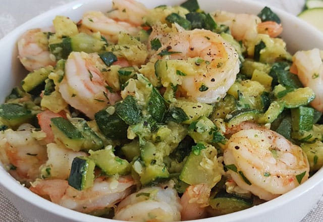 Poêlée aux Crevettes et aux Courgettes WW