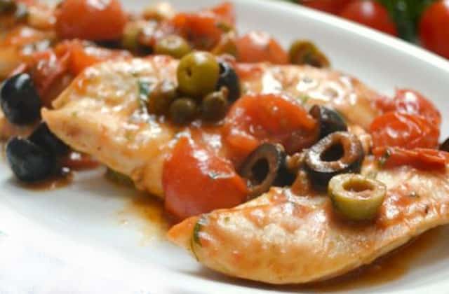 Poulet aux Tomates Cerises et aux Olives WW