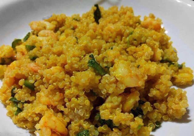 quinoa aux crevettes et aux courgettes WW