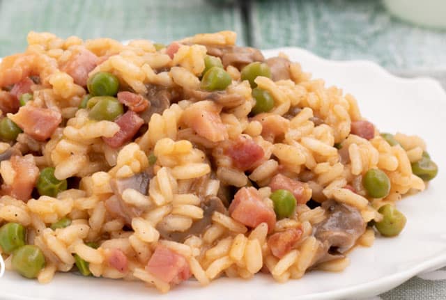Risotto aux Champignons / Petits Pois et Jambon WW