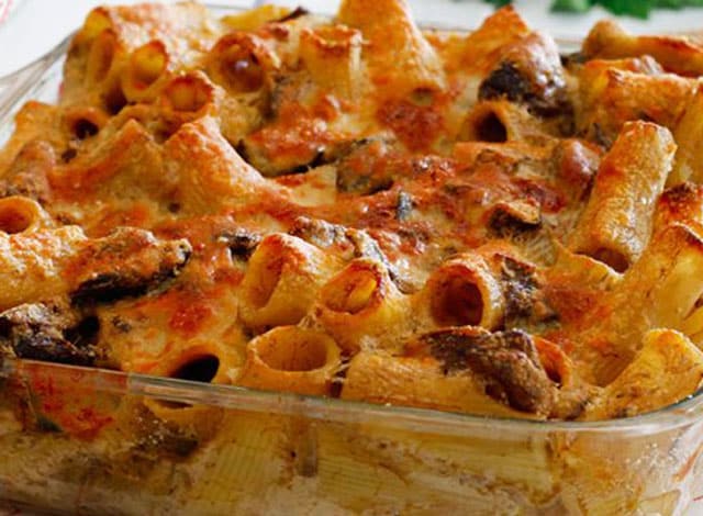 gratin des pâtes aux champignons et chorizo WW