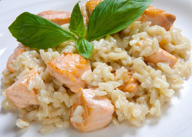 Risotto au Saumon Frais et Fromage Ail et Fines Herbes WW