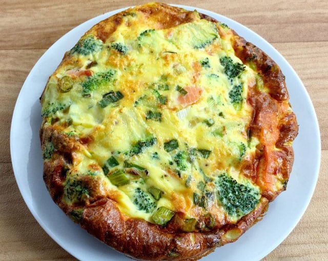 quiche sans pâte au saumon / brocoli et Kiri WW