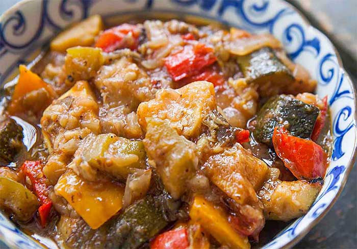 Ratatouille Weight Watchers cuite au micro-ondes