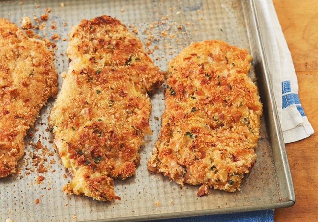 Filets de poulet panés