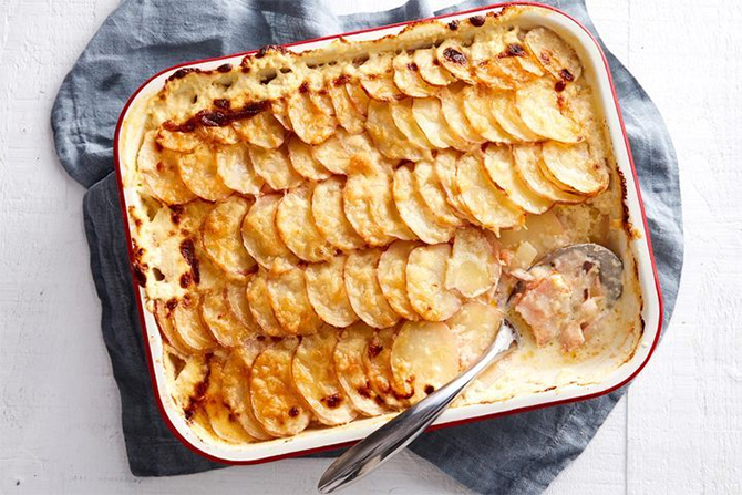 Gratin de pomme de terre et saumon fumé