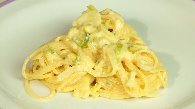 Pâtes aux poireaux et boursin au Cookeo