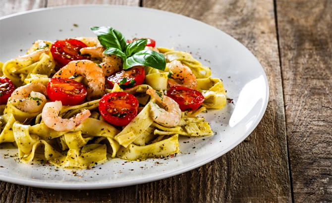 pâtes aux crevettes