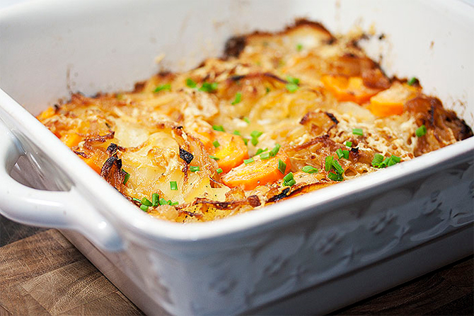 Gratin de navets carottes et pommes de terre