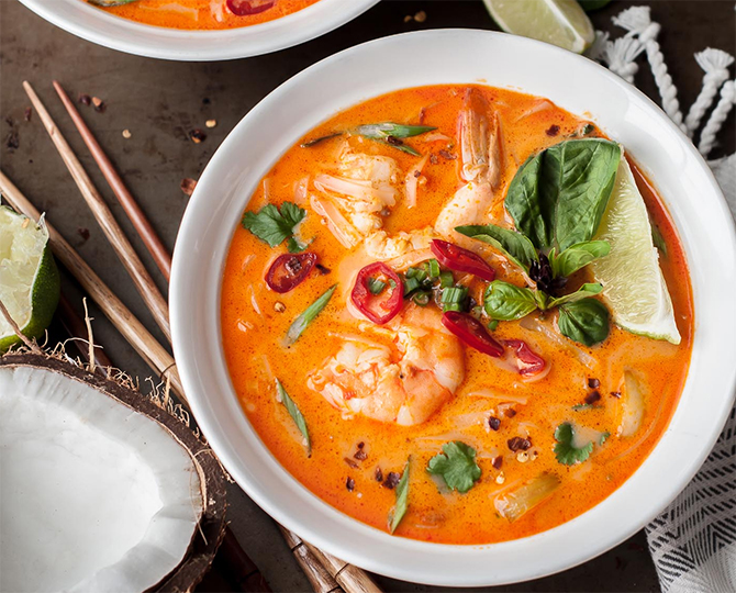 Soupe thaï aux crevettes au Thermomix