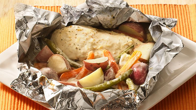 Escalopes de poulet en papillote