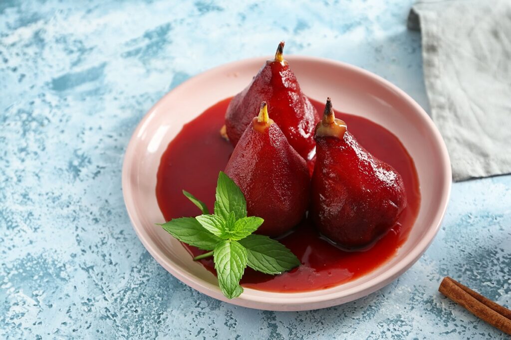 Poires au vin rouge au Thermomix