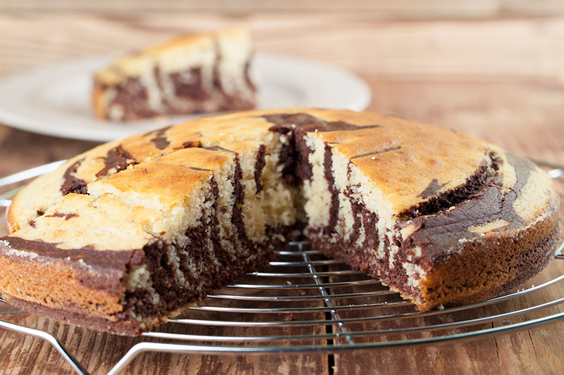 Gâteau marbré au yaourt fait au Cookeo