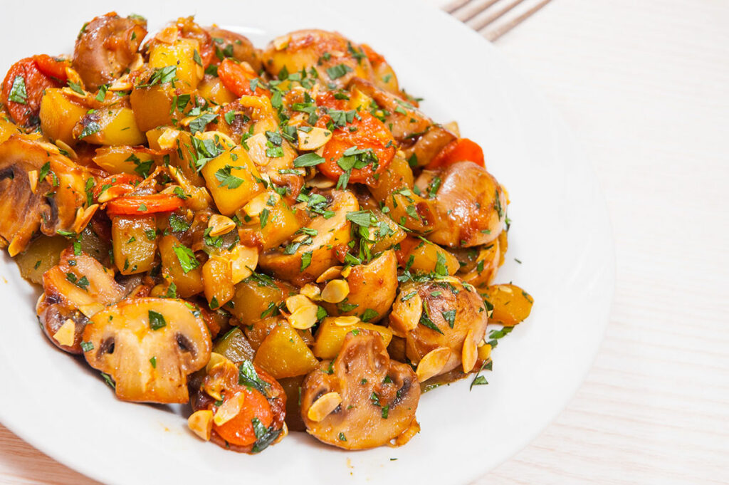Poêlée de légumes et champignons