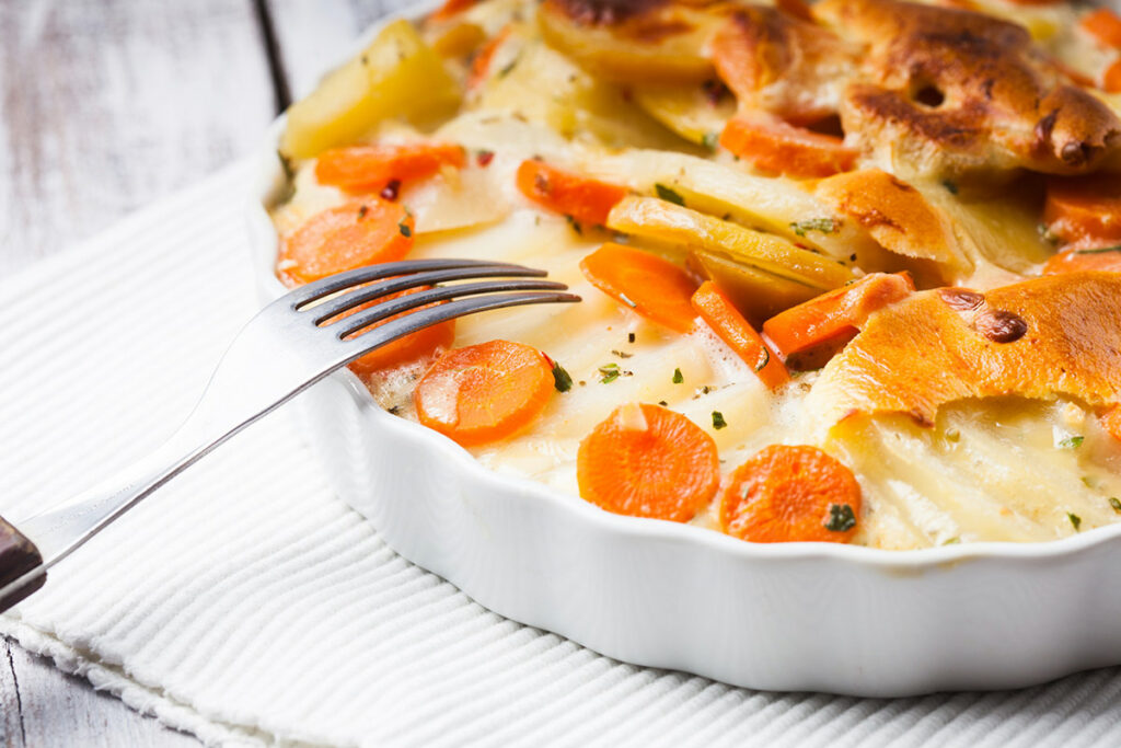 gratin de pomme de terre et carotte