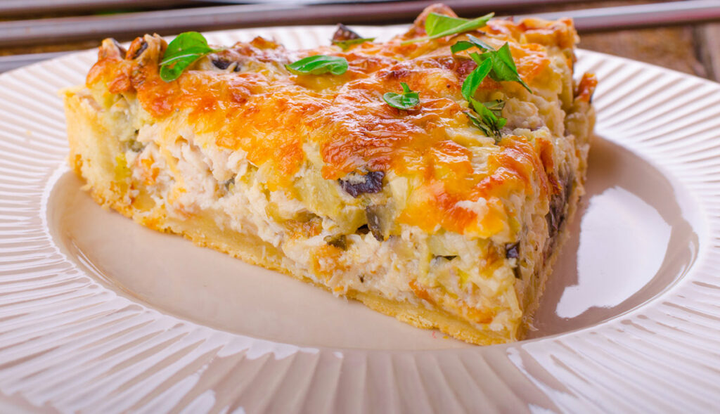 Flan de champignons et lardons