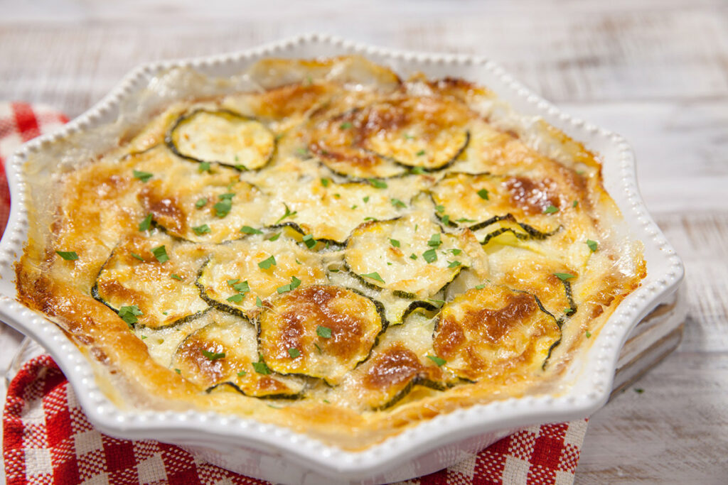 Gratin de courgette et jambon