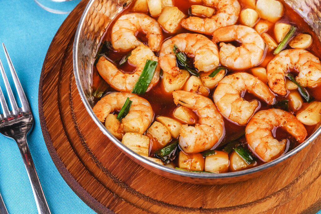 Crevettes à la sauce aux champignons au Thermomix