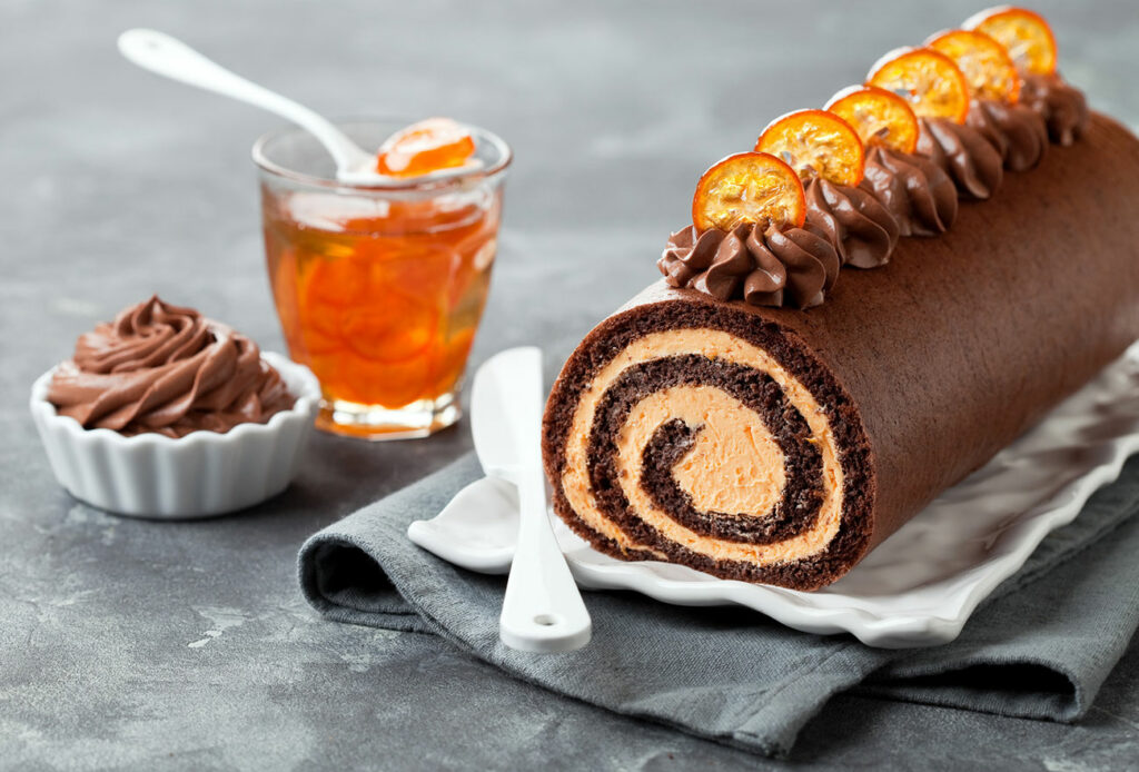 Bûche glacée au chocolat et mandarine au Thermomix