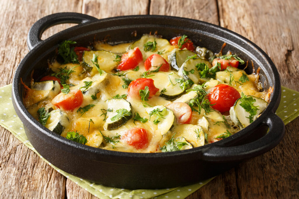 Gratin de courgettes et tomates