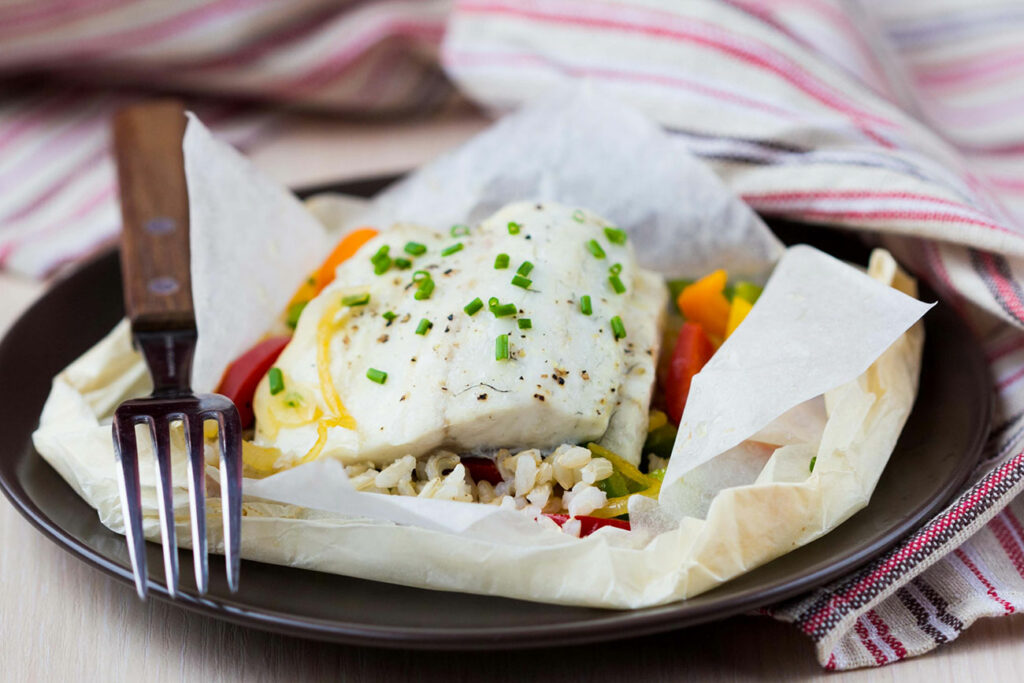 filet de cabillaud en papillote
