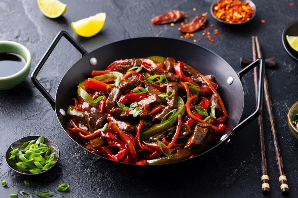 sauté de bœuf et de légumes à la sauce soja
