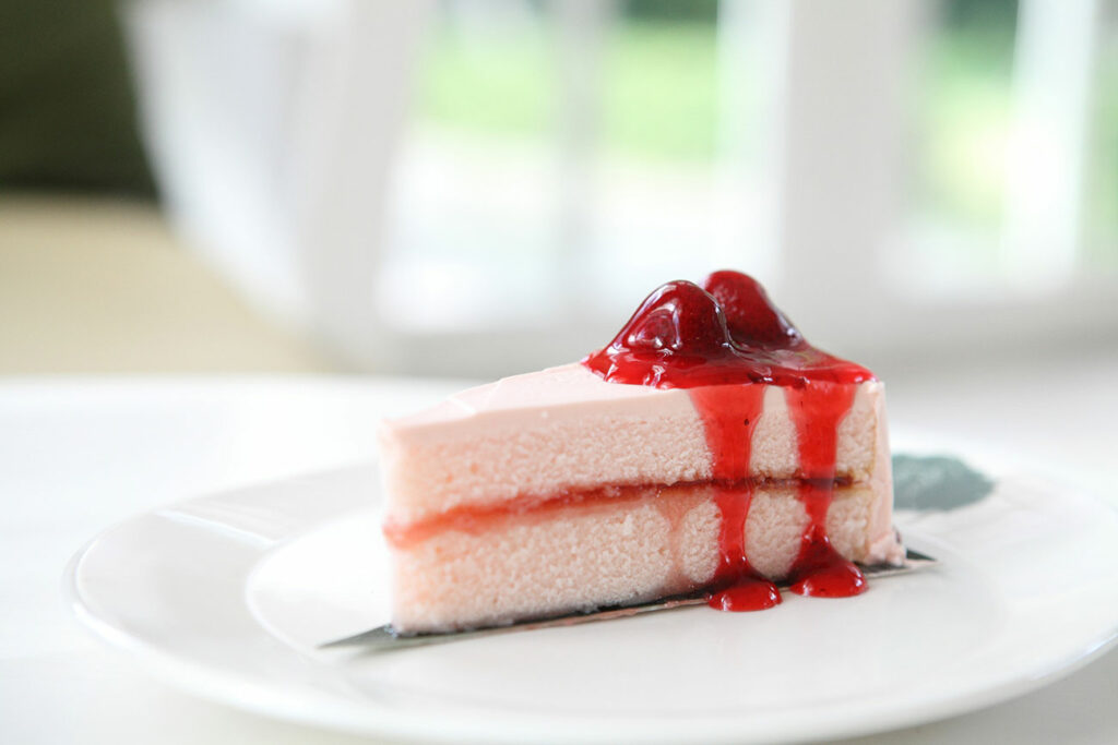 Cheesecake au coulis de fraise