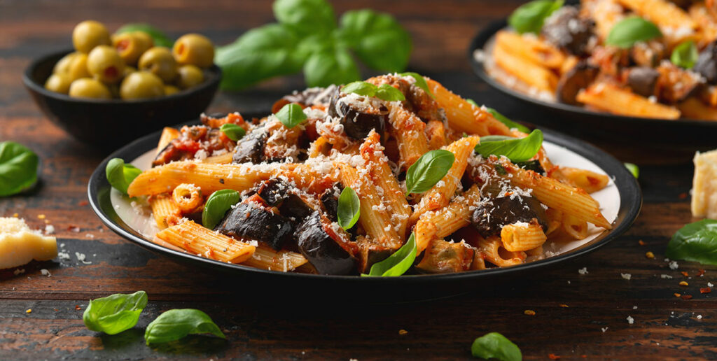 Pâtes à l'aubergine