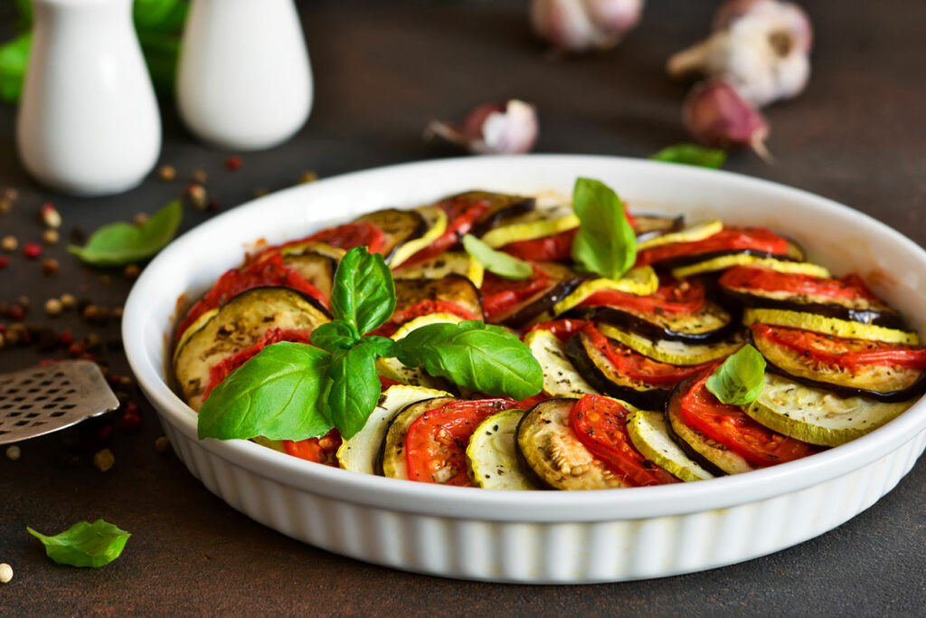 Tian de légumes et mozzarella