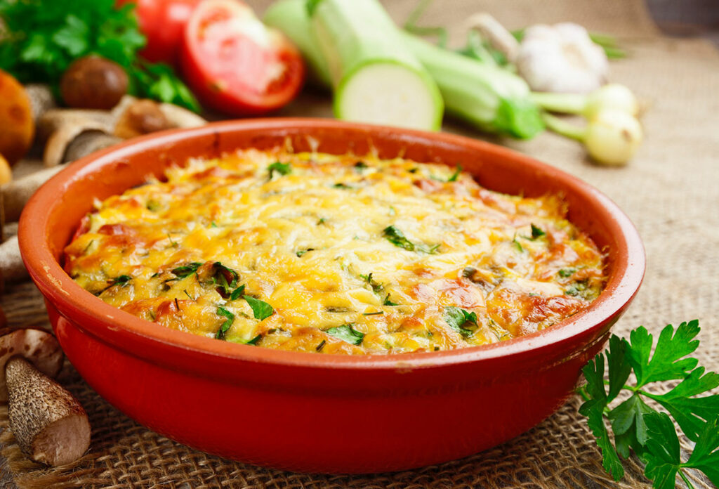 gratin de pâtes aux légumes