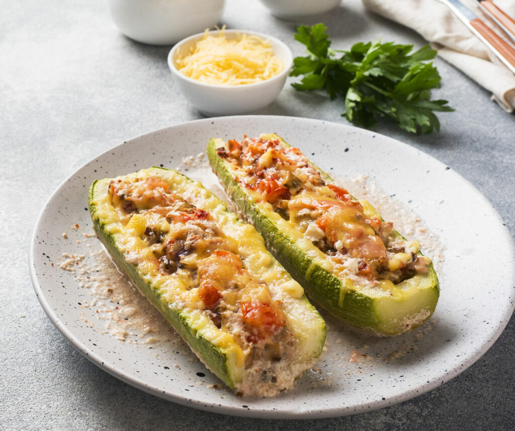 Courgettes farcies au poulet