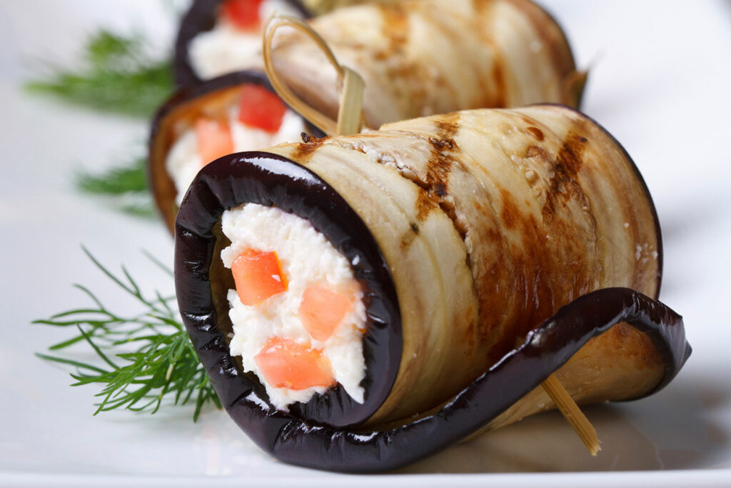 Rouleaux d'Aubergines au Fromage