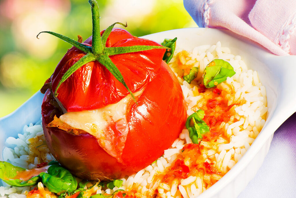 Tomates Farcies au Riz et Chèvre Frais