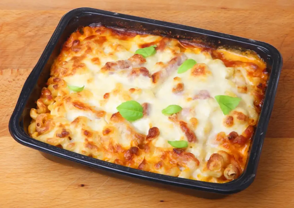 Gratin de pâtes au thon et tomates