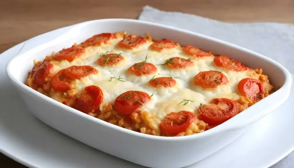 Gratin Riz Tomates Mozzarella