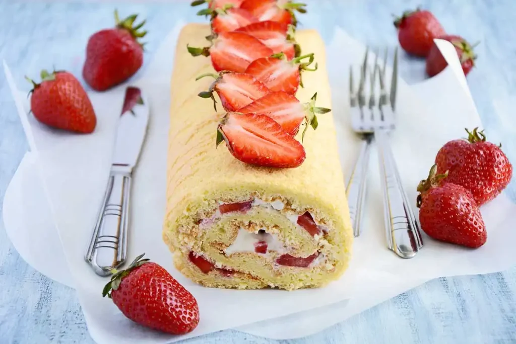 Roll Cake Fraises version saine